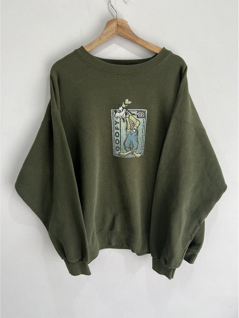 Vintage Disney Goofy Sweater Crewneck Pullover green xxl